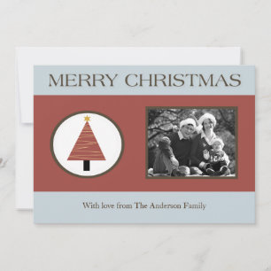 5x7 Red Blue Christmas Tree photo de la carte de N