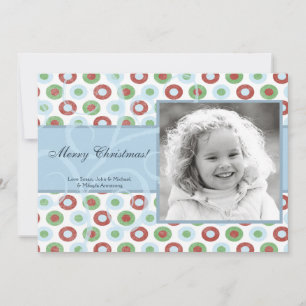 5x7 Retro Swirl Polka point photo carte de Noël