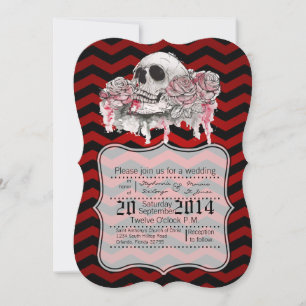 5x7 Rose gothique Chevron ou Faire-part de mariage