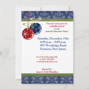 5x7 Rouge/Bleu pendants Invitation