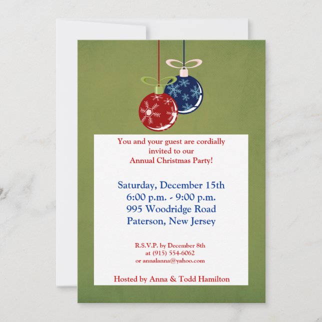5x7 Rouge/Bleu pendants Invitation (Devant)