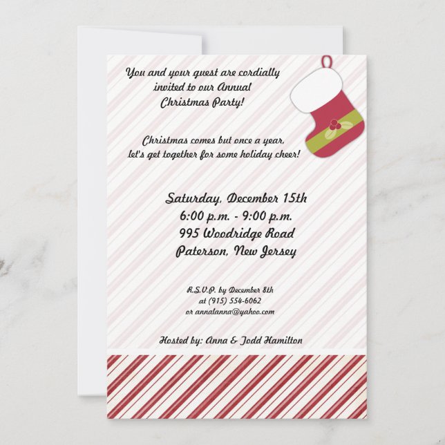5x7 Rouge / Vert Noël Invitation de réserve (Devant)