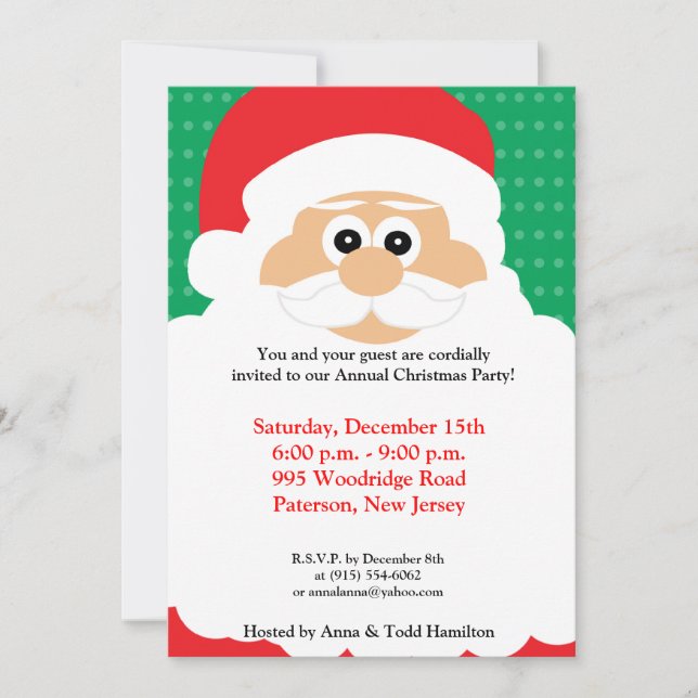 5x7 Santas Beard Noël Invitation (Devant)