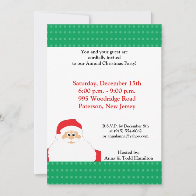 5x7 Santas Beard Noël Invitation (Devant)