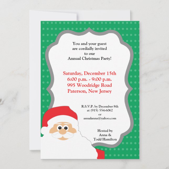 5x7 Santas Beard Noël Invitation (Devant)