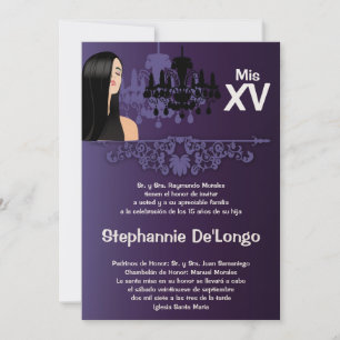 5x7 Sassy Girl Quinceanera Invitation d'anniversai
