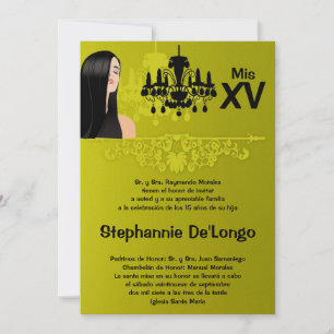 5x7 Sassy Girl Quinceanera Invitation d'anniversai