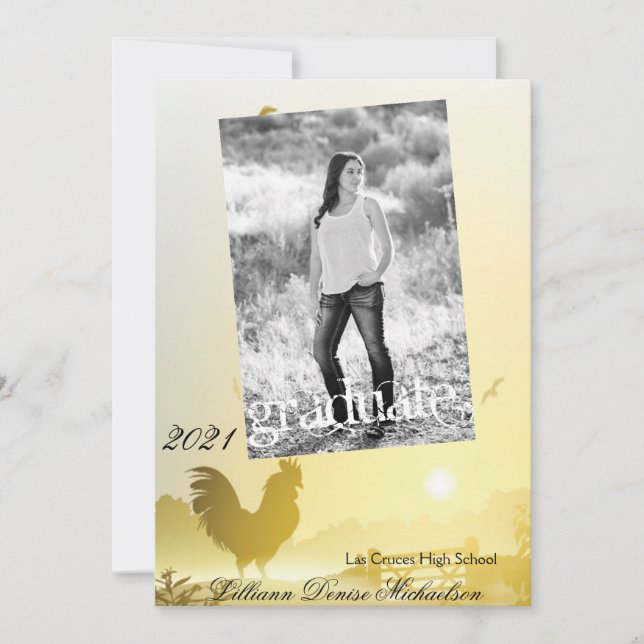 5x7 Senior Faire-part Sunny Morning Farm Country (Devant)