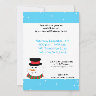 5x7 Snowman Invitation