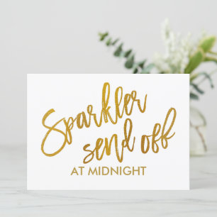 5X7 Sparkler Send Off Sign-Off - Brush Script Gold
