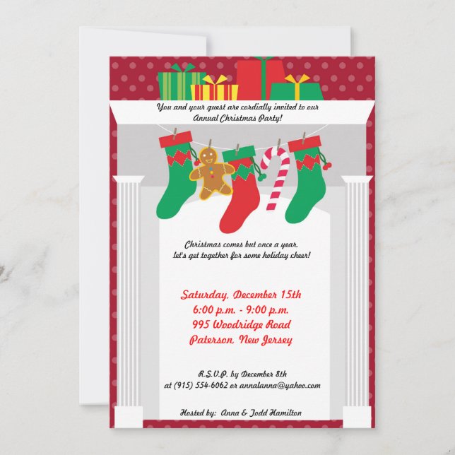 5x7 Stocking / Présente sur Invitation sur place d (Devant)