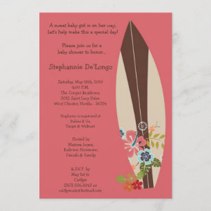 5x7 Surfer Baby Boards Baby shower Invitation