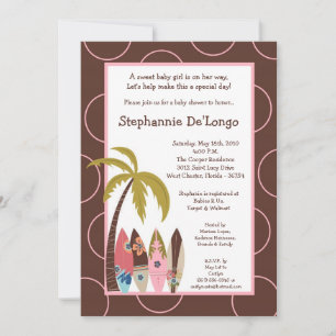 5x7 Surfer Baby Boards Baby shower Invitation