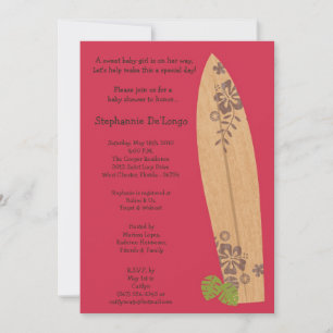 5x7 Surfer Baby Surf boards Invitation Baby shower
