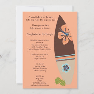 5x7 Surfer Baby Surf boards Invitation Baby shower