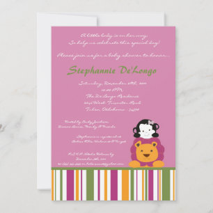 5x7 Sweet Safari Baby shower Invitation