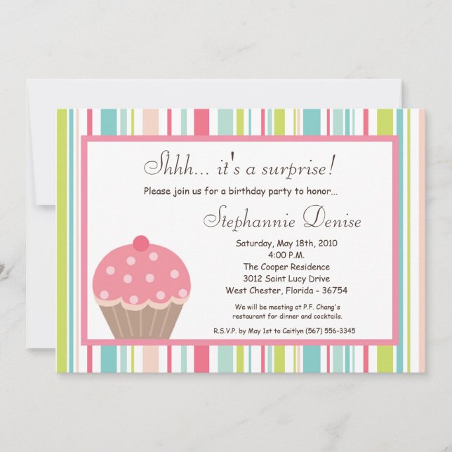 5x7 Sweet Treat Cake Anniversaire Fête Invitation (Devant)