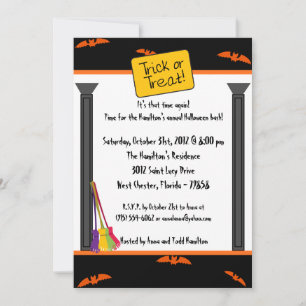5x7 Trick ou Traitements Invitation de fête d'Hall
