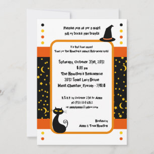 5x7 Trick ou Traitements Invitation de fête d'Hall