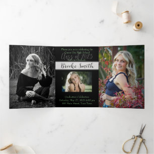 5x7 Triplé Graduation Faire-part Invitation