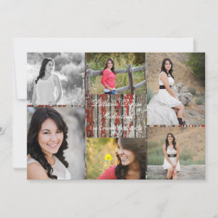 5x7 Vieux grenier rouge Bois Météo Faire-part prin