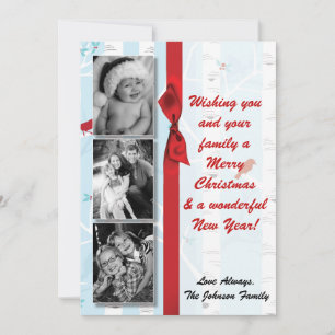 5x7 XMAS Carte photo d'hiver pour oiseaux de Noël