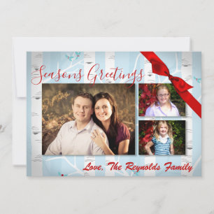 5x7 XMAS Carte photo d'hiver pour oiseaux de Noël