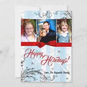 5x7 XMAS Carte photo d'hiver pour oiseaux de Noël