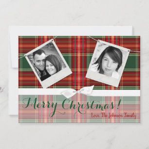 5x7 XMAS Carte photo en tissu rouge de Noël