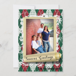 5x7 XMAS Carte photo vert doux Noël moche