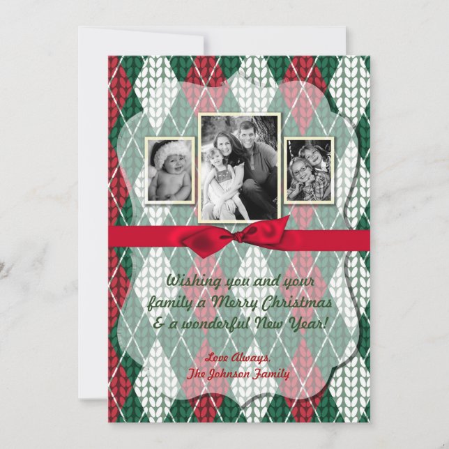 5x7 XMAS Carte photo vert doux Noël moche (Devant)