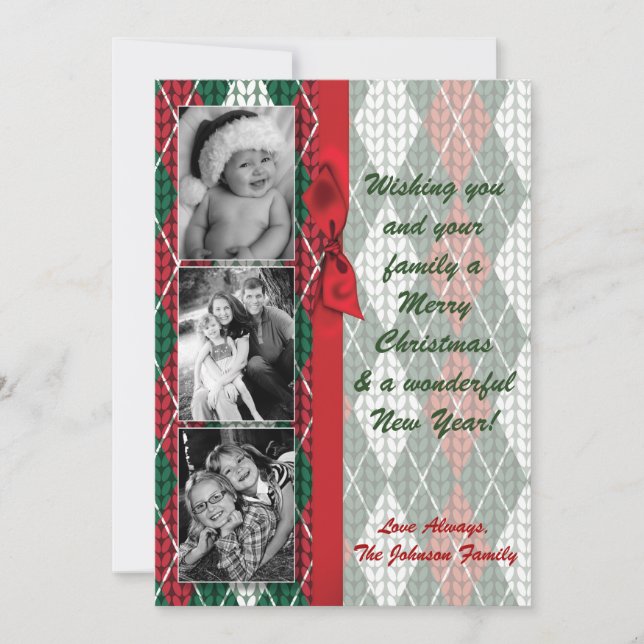 5x7 XMAS Carte photo vert doux Noël moche (Devant)