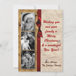 5x7 XMAS Carte photo Vintage sac en papier de Noël