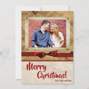 5x7 XMAS Carte photo Vintage sac en papier de Noël