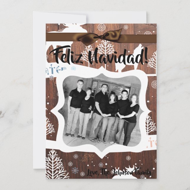 5x7 XMAS Cerf de Noël Bois Buck Doe Carte photo (Devant)