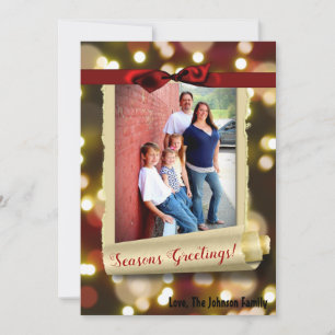 5x7 XMAS Noël Gold Bokeh Lights Carte photo