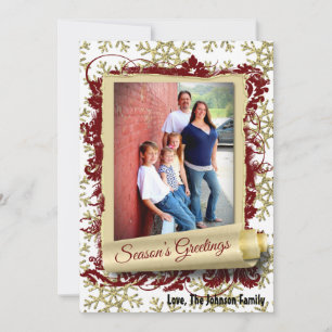 5x7 XMAS Noël Gold Snowflake Carte photo