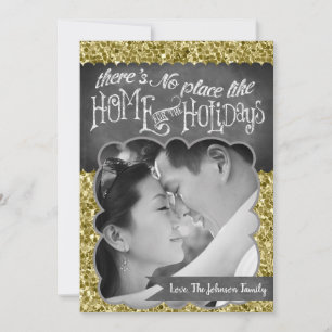 5x7 XMAS Noël Gold Snowflake Carte photo