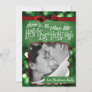 5x7 XMAS Noël Vert Bokeh Lumières Carte photo