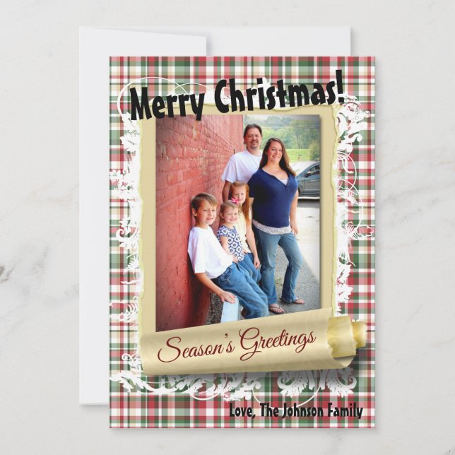 5x7 XMAS Ours rouge de Noël plaqué Carte photo Fab (Devant)