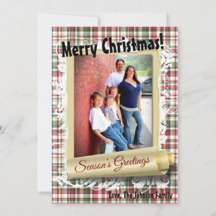 5x7 XMAS Ours rouge de Noël plaqué Carte photo Fab