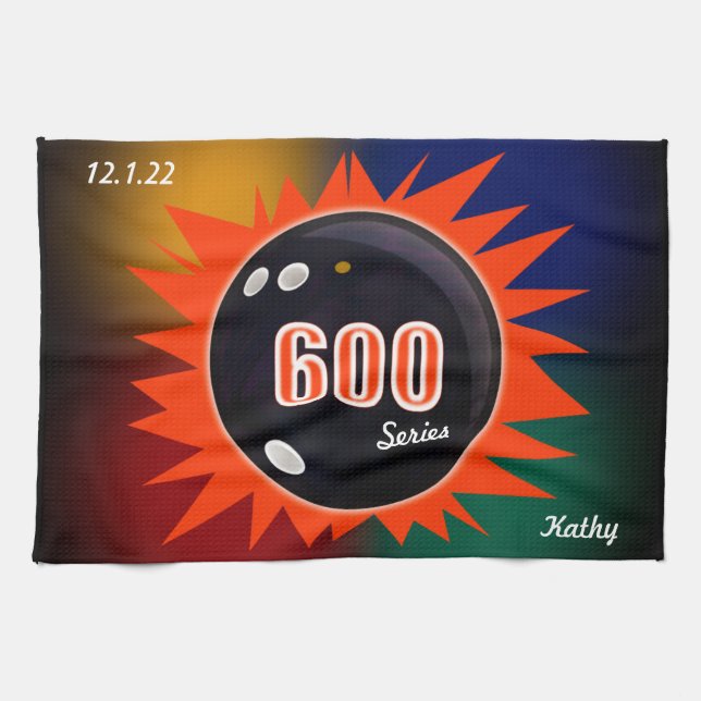 600 Bowling Series avec couleurs, Serviette (Horizontal)