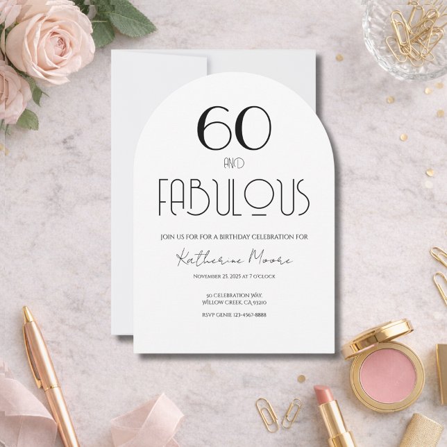 60 and Fabulous Sixty Birthday Invitation (Créateur téléchargé)