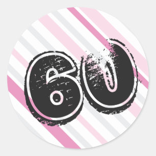60 ans Anniversaire 60 Autocollants Rose