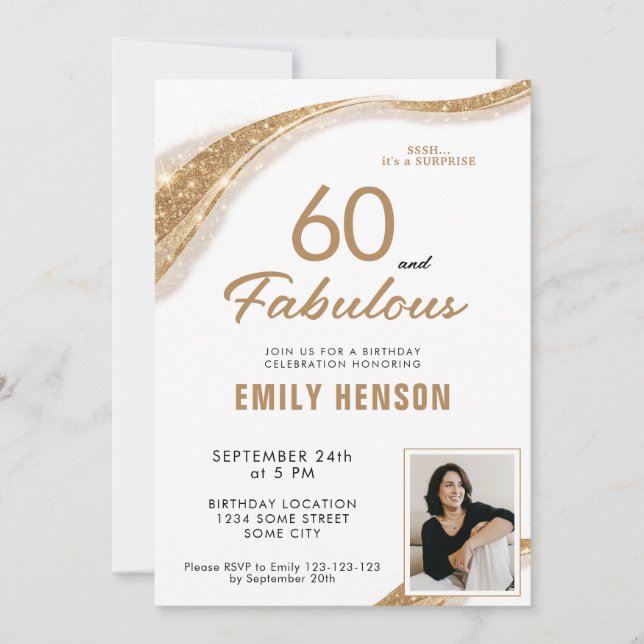 60 ans et Fabuleux Invitation 60ème Anniversaire (Devant)