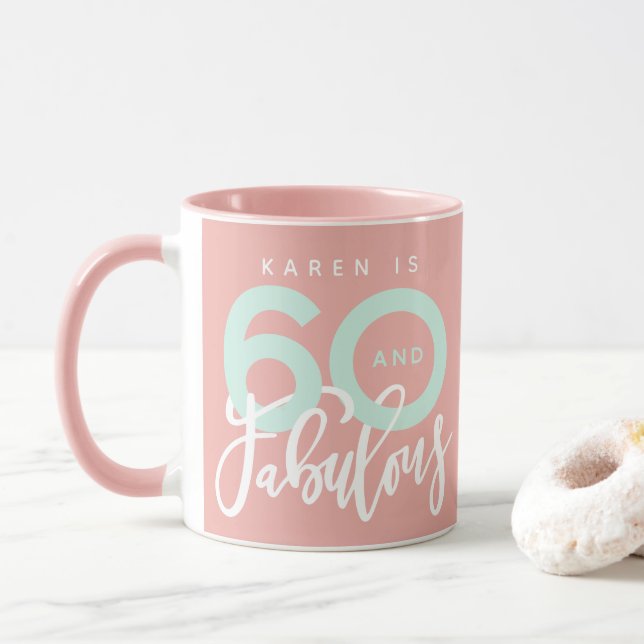 60 et fabuleuse mug d'anniversaire (Avec donut)