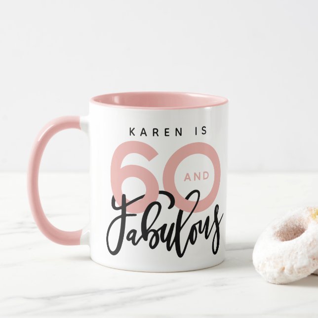 60 et fabuleuse mug d'anniversaire (Avec donut)