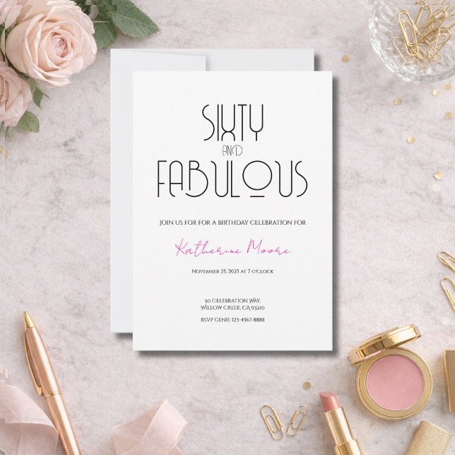 60 et Fabuleux | Invitation pour une fête d'annive (Créateur téléchargé)