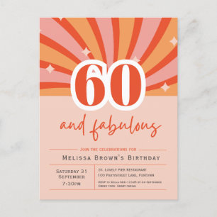 60 et fabuleux Retro 50e anniversaire Invitation