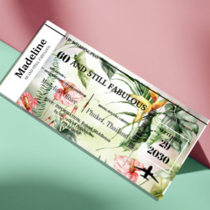 60 et Fabulous Tropical Boarding Pass Anniversaire
